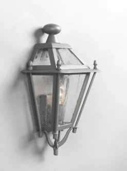 Casa Padrino Luxus Außen Laterne Grau B. 27 x H. 44 cm - Handgefertigte Laterne aus Schmiedeeisen - Luxus Kollektion - Edel & Prunkvoll