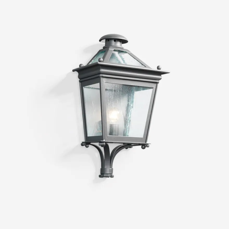 Casa Padrino Luxus Außen Laterne Grau B. 37 x H. 68 cm - Handgefertigte Laterne aus Schmiedeeisen - Luxus Kollektion - Edel & Prunkvoll