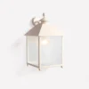 Casa Padrino Luxus Außen Laterne Weiß B. 34 x H. 62.5 cm - Handgefertigte Laterne aus Schmiedeeisen - Luxus Kollektion - Edel & Prunkvoll