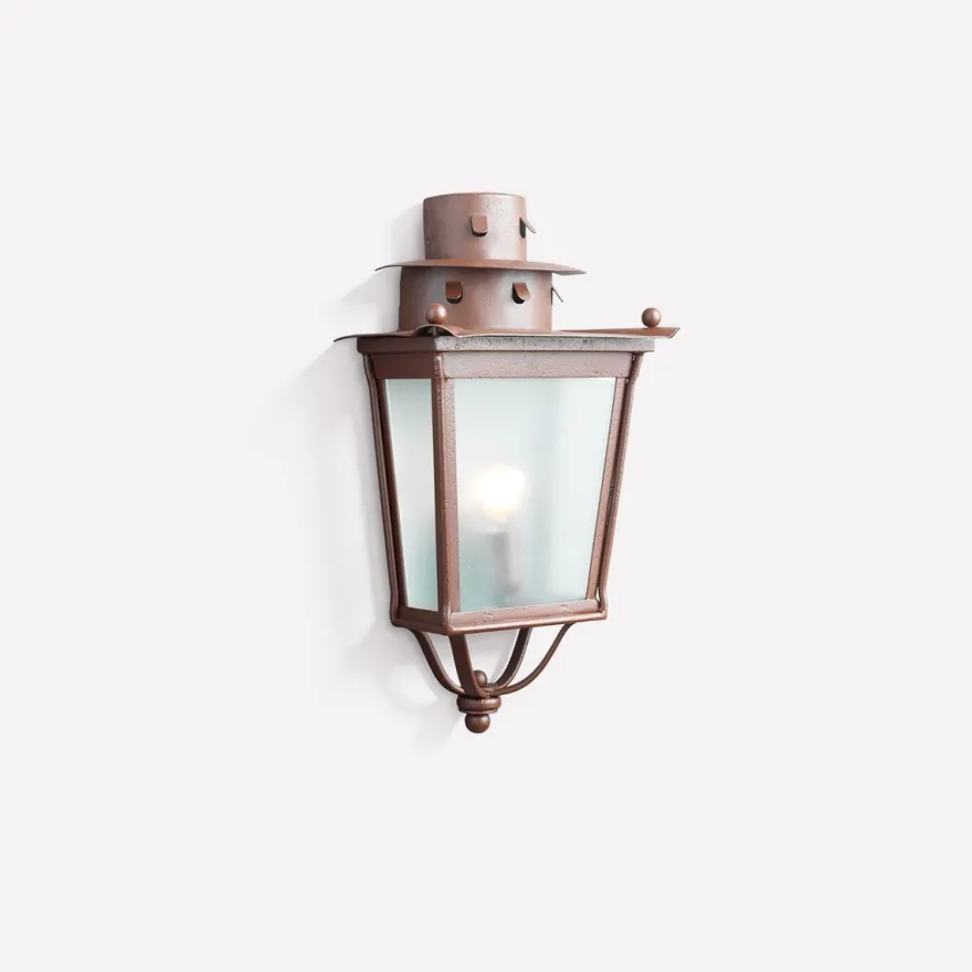 Casa Padrino Luxus Außen Laterne Rostbraun B. 31 x H. 53 cm - Handgefertigte Laterne aus Schmiedeeisen - Luxus Kollektion - Edel & Prunkvoll