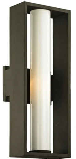 Casa Padrino Luxus Außenwandleuchte Bronze / Weiß 17,15 x 13,97 x H. 45,09 cm - Metall Außenleuchte mit Glas Lampenschirm - Luxus Außenleuchten - Außenbeleuchtung