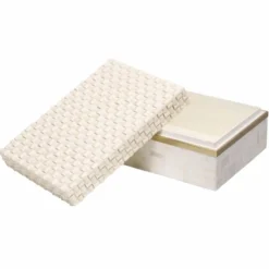 Casa Padrino Luxus Aufbewahrungsbox Creme / Vintage Messing 28,5 cm - Luxus Accessoires