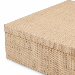 Casa Padrino Luxus Aufbewahrungsbox Naturfarben 28 cm - Luxus Accessoires