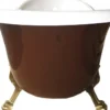 Casa Padrino Luxus Badewanne Jugendstil Roma Braun/Weiß/Altgold 1695mm - Freistehende Barock Retro Wanne