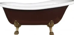Casa Padrino Luxus Badewanne Jugendstil Roma Braun/Weiß/Altgold 1695mm - Freistehende Barock Retro Wanne