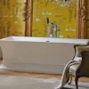 Casa Padrino Luxus Badewanne Freistehend Weiß Eckig 1695 mm - freistehende Retro Antik Badewanne - Barock & Jugendstil Badezimmer Möbel