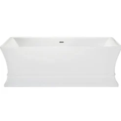 Casa Padrino Luxus Badewanne Freistehend Weiß Eckig 1695 mm - freistehende Retro Antik Badewanne - Barock & Jugendstil Badezimmer Möbel