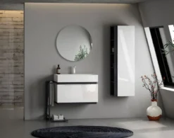 Casa Padrino Luxus Badezimmer Spiegel Ø 60 cm - Runder Wandspiegel mit LED Beleuchtung - Badezimmer Möbel - Badezimmer Accessoires