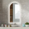 Casa Padrino Luxus Badezimmer Spiegel 60 x 3 x H. 120 cm - Wandspiegel mit LED Hintergrundbeleuchtung - Badezimmer Möbel - Badezimmer Accessoires - Luxus Möbel