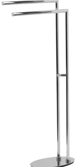 Casa Padrino Luxus Badezimmer Handtuchhalter Silber 32 x H. 87,5 cm - Freistehender Messing Handtuchhalter - Badezimmer Möbel - Hotel Möbel - Luxus Qualität - Made in Italy