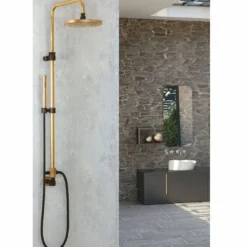 Casa Padrino Luxus Badezimmer Duschgarnitur Gold / Schwarz - Made in Italy
