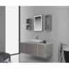 Casa Padrino Luxus Badezimmer Set Grau / Silber 142 cm - Badezimmer Möbel