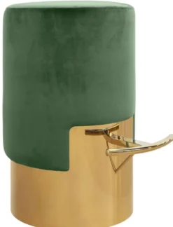 Casa Padrino Luxus Barhocker Grün / Gold Ø 46 x H. 76 cm - Barmöbel