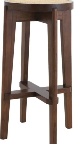 Casa Padrino Luxus Barhocker Braun / Naturfarben Ø 44 x H. 76,5 cm - Runder Massivholz Barstuhl - Bar Möbel