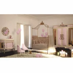 Casa Padrino Luxus Barock Babybett mit Krone Gold 150 x 80 x H. 245 cm - Made in Italy