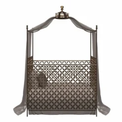 Casa Padrino Luxus Barock Babybett mit Krone Gold 150 x 80 x H. 245 cm - Made in Italy