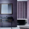 Casa Padrino Luxus Barock Badezimmer Set Matt Schwarz / Matt Gold - 1 Barock Waschtisch mit Marmorplatte und eingebautem Keramik Waschbecken & 1 Barock LED Wandspiegel - Barock Badezimmer Möbel