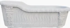 Casa Padrino Luxus Barock Badewanne Weiß 180 cm - Freistehende Marmor Badewanne - Bad Accessoires - Edel & Prunkvoll