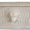 Casa Padrino Luxus Barock Badewanne Löwenkopf Weiß 204 x 107 x H. 53 cm - Freistehende Marmor Badewanne - Bad Accessoires - Edel & Prunkvoll