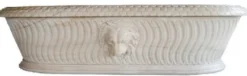 Casa Padrino Luxus Barock Badewanne Löwenkopf Weiß 204 x 107 x H. 53 cm - Freistehende Marmor Badewanne - Bad Accessoires - Edel & Prunkvoll