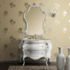 Casa Padrino Luxus Barock Badezimmer Set Weiß / Silber - 1 Barock Waschtisch & 1 Barock Wandspiegel - Luxus Badezimmer Möbel im Barockstil - Barock Möbel - Luxus Qualität - Made in Italy