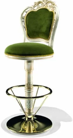 Casa Padrino Luxus Barock Barstuhl Grün - Made in Italy