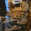 Casa Padrino Luxus Barock Barschrank Schwarz / Mehrfarbig / Gold - Prunkvoller Massivholz Schrank mit LED Beleuchtung - Barock Wohnzimmer Möbel - Barock Bar Möbel - Barock Hotel Möbel