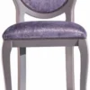Casa Padrino Luxus Barock Barstuhl Lila / Grau H. 113 cm - Made in Italy