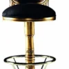 Casa Padrino Luxus Barock Barstuhl Schwarz / Gold / Messing - Made in Italy