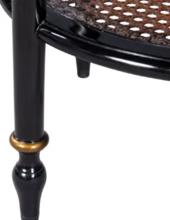 Casa Padrino Luxus Barock Beistelltisch Schwarz / Gold Ø 48 x H. 53 cm - Runder Mahagoni Beistelltisch mit Glasplatte und chinesischen Verzierungen