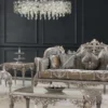 Casa Padrino Luxus Barock Beistelltisch Silber / Gold 65 x 65 x H. 65 cm - Handgefertigter Massivholz Tisch im Barockstil - Barock Möbel