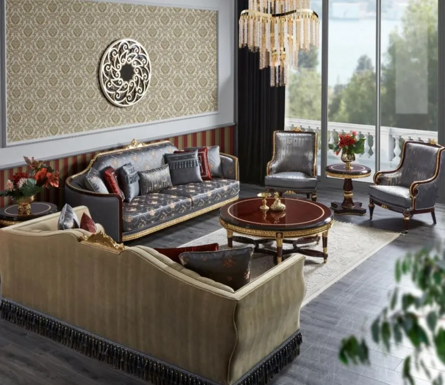Casa Padrino Luxus Barock Beistelltisch Dunkelbraun / Gold - Runder Massivholz Tisch im Barockstil - Luxus Wohnzimmer Möbel im Barockstil - Barock Möbel - Edel & Prunkvoll