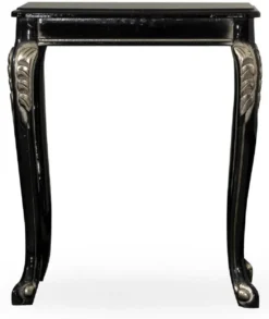 Casa Padrino Luxus Barock Beistelltisch Schwarz / Silber - Quadratischer Massivholz Tisch im Barockstil - Luxus Wohnzimmer Möbel im Barockstil - Barock Möbel - Edel & Prunkvoll