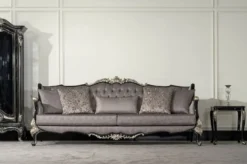 Casa Padrino Luxus Barock Beistelltisch Schwarz / Silber - Quadratischer Massivholz Tisch im Barockstil - Luxus Wohnzimmer Möbel im Barockstil - Barock Möbel - Edel & Prunkvoll