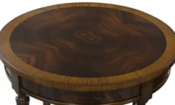 Casa Padrino Luxus Barock Beistelltisch Dunkelbraun / Hellbraun Ø 58 x H. 80 cm - Barockmöbel