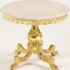 Casa Padrino Luxus Barock Beistelltisch Gold / Cremefarben Ø 52 x H. 50 cm - Runder Messing Tisch mit Marmorplatte - Barock Wohnzimmer Möbel - Luxus Qualität