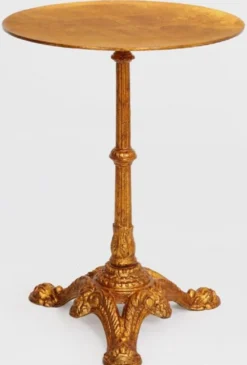 Casa Padrino Luxus Barock Beistelltisch Antik Gold Ø 50 x H. 66 cm - Runder Massivholz Tisch - Barock Möbel