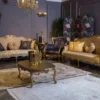 Casa Padrino Luxus Barock Beistelltisch Gold - Runder Massivholz Tisch im Barockstil - Barock Wohnzimmer Möbel - Edel & Prunkvoll