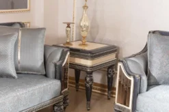 Casa Padrino Luxus Barock Beistelltisch Beige / Schwarz / Gold - Prunkvoller Massivholz Tisch im Barockstil - Barock Wohnzimmer Möbel - Edel & Prunkvoll