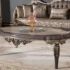 Casa Padrino Luxus Barock Beistelltisch Grau / Braun / Gold H. 60 cm - Barock Möbel