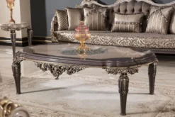 Casa Padrino Luxus Barock Beistelltisch Grau / Braun / Gold H. 60 cm - Barock Möbel