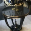Casa Padrino Luxus Barock Beistelltisch Schwarz / Gold - Handgefertigter Massivholz Tisch - Barock Wohnzimmer Möbel