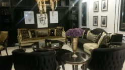 Casa Padrino Luxus Barock Beistelltisch Schwarz / Gold - Handgefertigter Massivholz Tisch - Barock Wohnzimmer Möbel