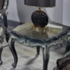 Casa Padrino Luxus Barock Beistelltisch Schwarz / Grün / Gold 65 x 65 x H. 55 cm - Barockmöbel