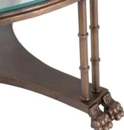 Casa Padrino Luxus Barock Beistelltisch mit Glasplatte Bronze Ø 62 x H. 64 cm