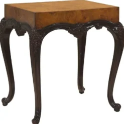 Casa Padrino Luxus Barock Beistelltisch Hellbraun / Schwarz - Prunkvoller Massivholz Tisch im Barockstil - Barock Wohnzimmer Möbel
