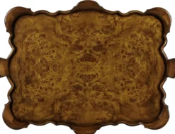 Casa Padrino Luxus Barock Beistelltisch mit 2 Schubladen und abnehmbarem Tablett Braun 82 x 62 x H. 80 cm - Eleganter Mahagoni Teetisch - Barock Wohnzimmer Möbel - Luxus Qualität