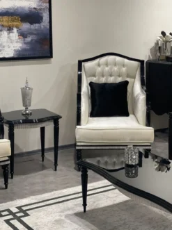 Casa Padrino Luxus Barock Beistelltisch Schwarz / Grau - Handgefertigter Massivholz Tisch im Barockstil - Luxus Wohnzimmer Möbel im Barockstil - Barock Möbel - Edel & Prunkvoll