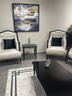 Casa Padrino Luxus Barock Beistelltisch Schwarz / Grau - Handgefertigter Massivholz Tisch im Barockstil - Luxus Wohnzimmer Möbel im Barockstil - Barock Möbel - Edel & Prunkvoll