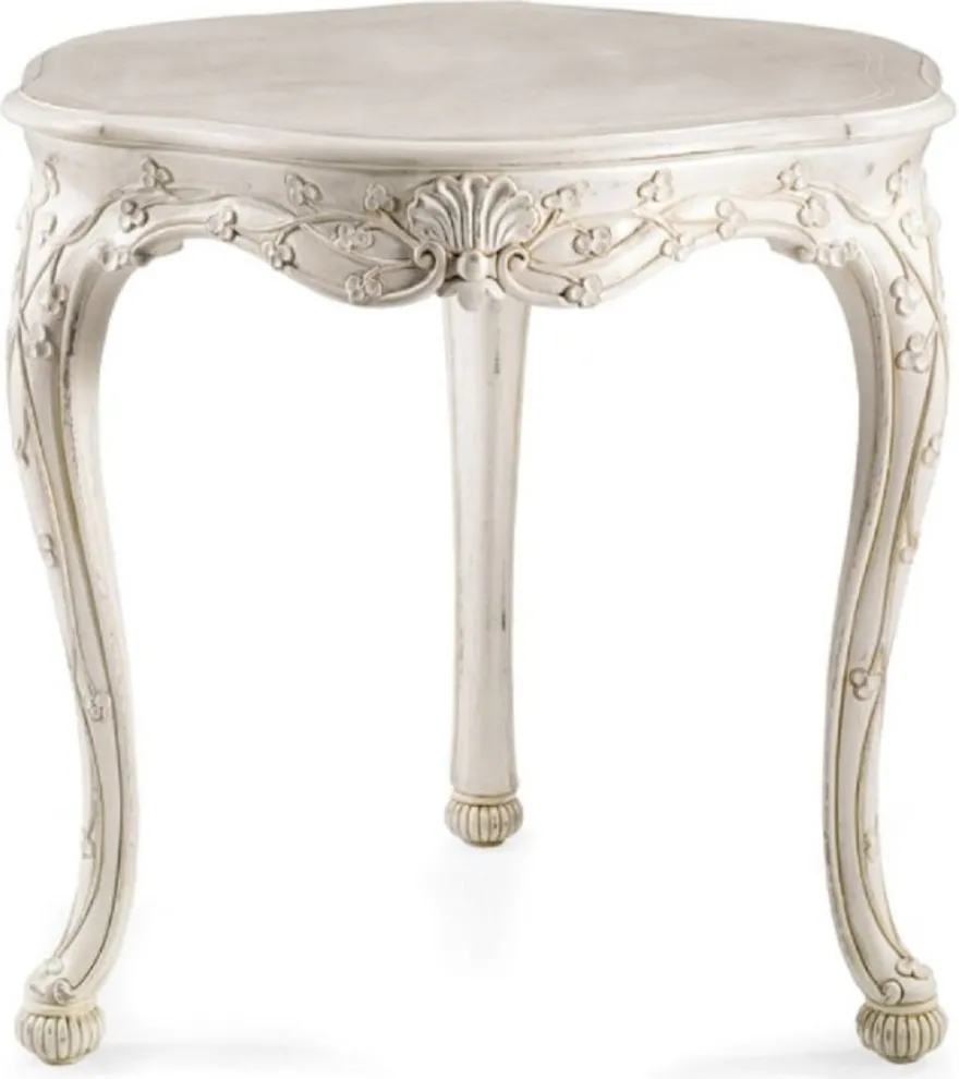 Casa Padrino Luxus Barock Beistelltisch Antik Cremeweiß - Prunkvoller Barockstil 3-Bein Massivholz Tisch - Luxus Möbel im Barockstil - Barock Möbel - Luxus Qualität - Made in Italy